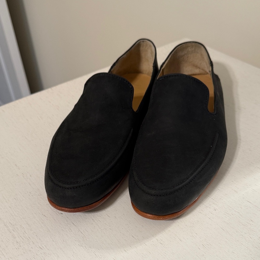 Adelante Men’s The Tomas Made-to-Order Black Leather Slip-on Loafers / Size 9.5
